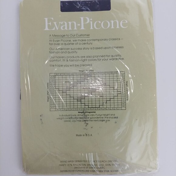 Evan-Picone Vintage NWT The Silkee Sheer Control Top Pantyhose S Blue Haze - Picture 2 of 4